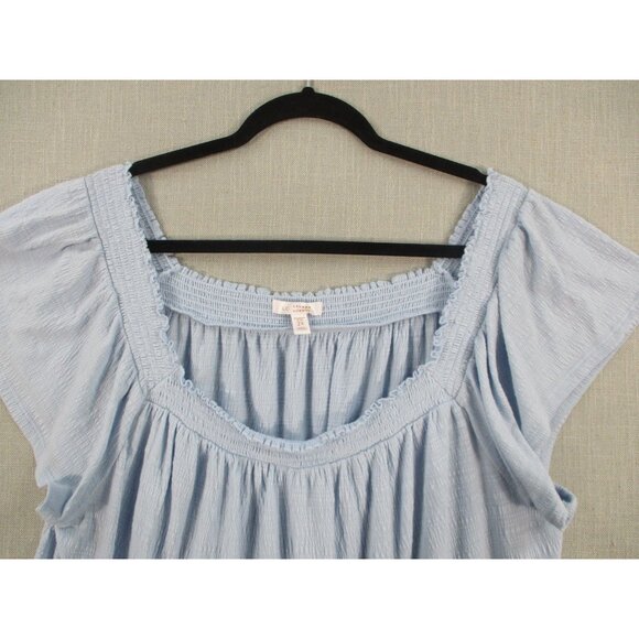 Lc Lauren Conrad Dusty Blue Plus Size Off Shoulder Flutter Sleeve Top Size - 2X - Picture 2 of 9